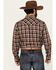 Image #4 - Cody James Men's Winfield Plaid Print Long Sleeve Snap Western Shirt, Navy, hi-res