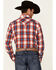 Rock & Roll Denim Men's Red Large Yarndye Plaid Long Sleeve Snap Western Shirt , Red, hi-res