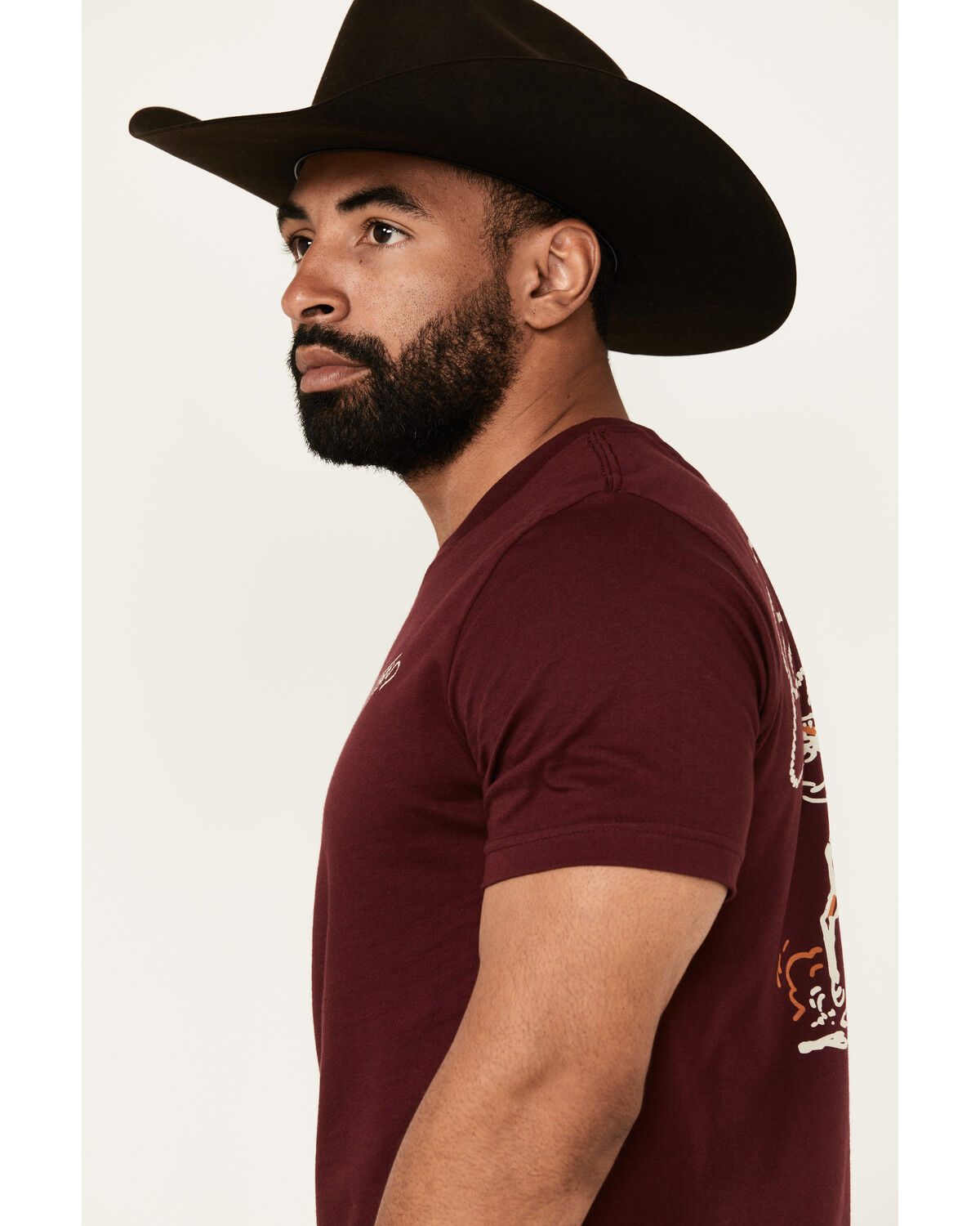 Image #3 - Pendleton Men's Boot Barn Exclusive Rancher Short Sleeve Graphic T-Shirt, Burgundy, hi-res