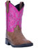 Dan Post Girls' 9" Punky Western Boots - Broad Square Toe, Tan, hi-res