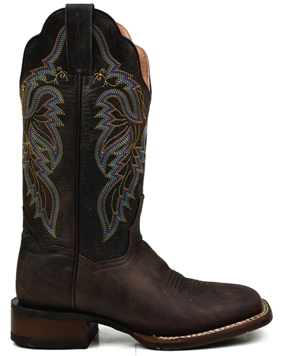 Image #2 - Dan Post Women's Performance Western Boots - Broad Square Toe, Chocolate, hi-res