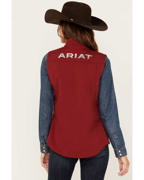 Image #4 - Ariat Women's Team Softshell Vest, Dark Red, hi-res