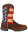 Durango Women's Lady Rebel Patriotic Flag Work Boots - Steel Toe, Brown, hi-res