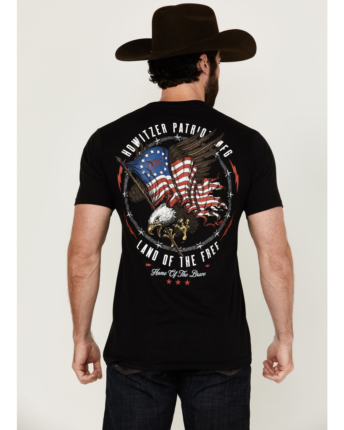 Howitzer Men's Patriot Eagle Short Sleeve Graphic T-Shirt, Black, hi-res