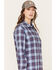 Image #2 - Ariat Women's FR Plaid Print Long Sleeve Button-Down Work Shirt, Blue, hi-res