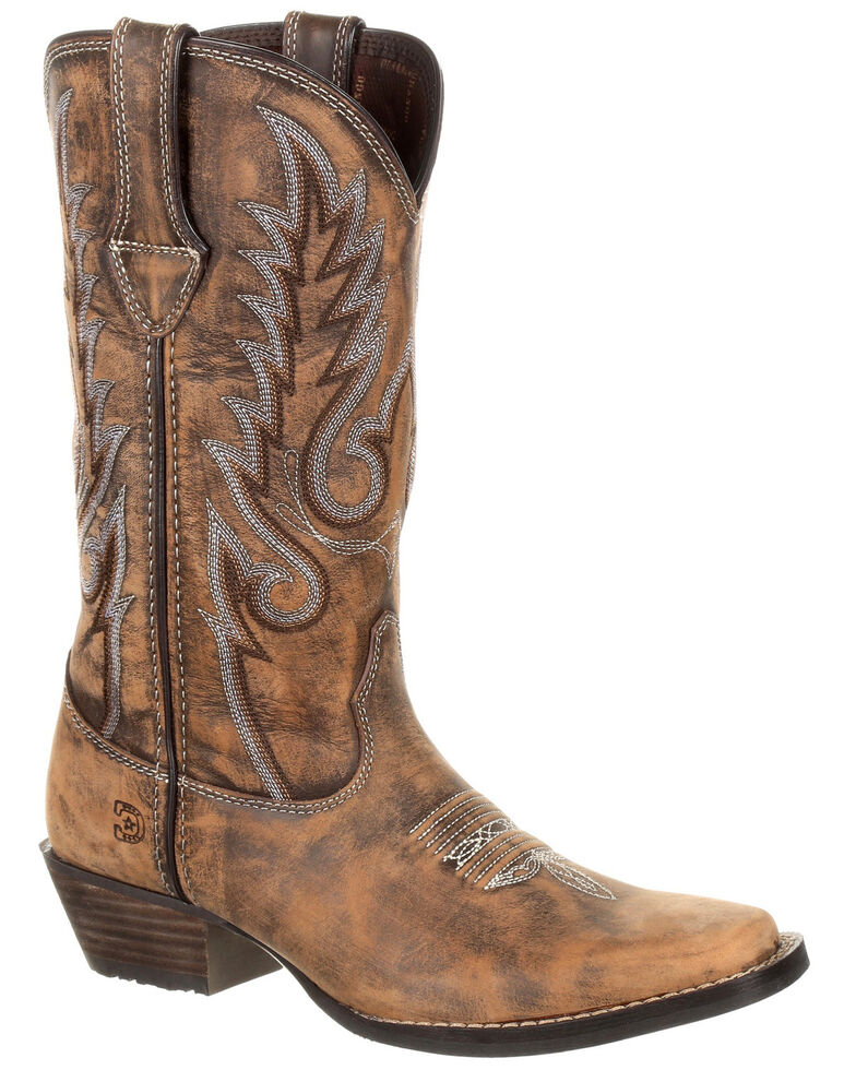Durango Women's Dream Catcher Western Boots - Square Toe, Brown, hi-res