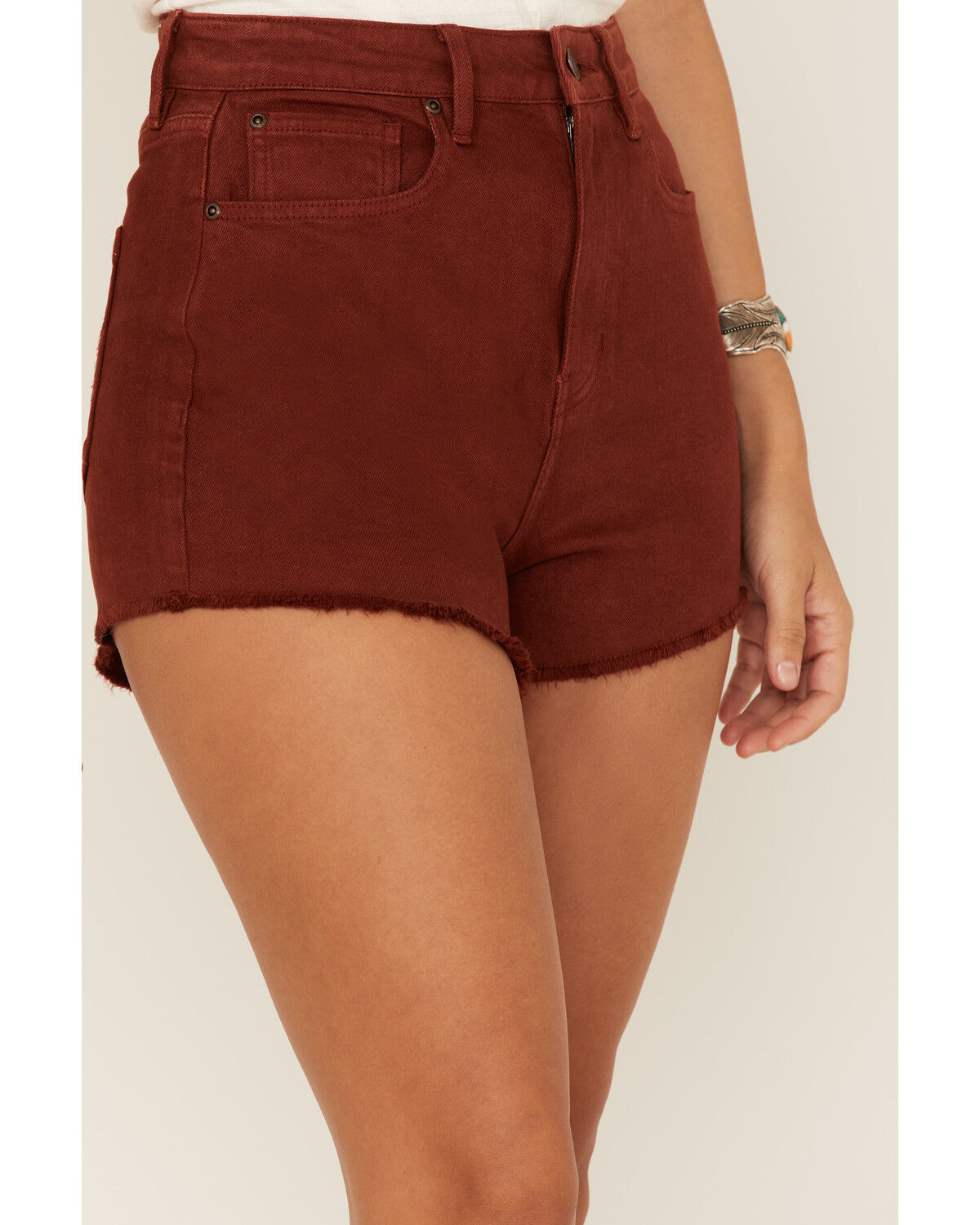 Image #2 - Idyllwind Women's Brady Frayed Hem Shorts, Brown, hi-res