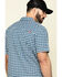 Hawx Men's Skyhawk Indigo Plaid Short Sleeve Work Shirt - Tall , Indigo, hi-res