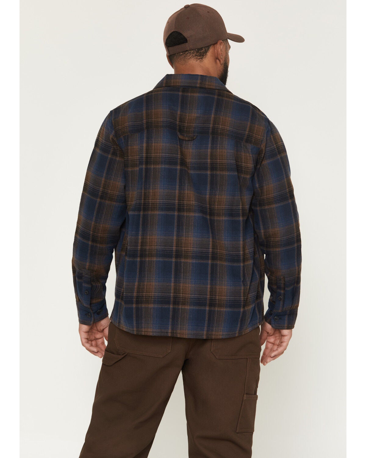 Image #4 - Lucky Brand Workwear Men's Rainer Plaid Print Long Sleeve Button-Down Flannel Shirt, Navy, hi-res