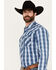 Image #2 - Wrangler Retro Men's Premium Striped Long Sleeve Snap Western Shirt, Indigo, hi-res