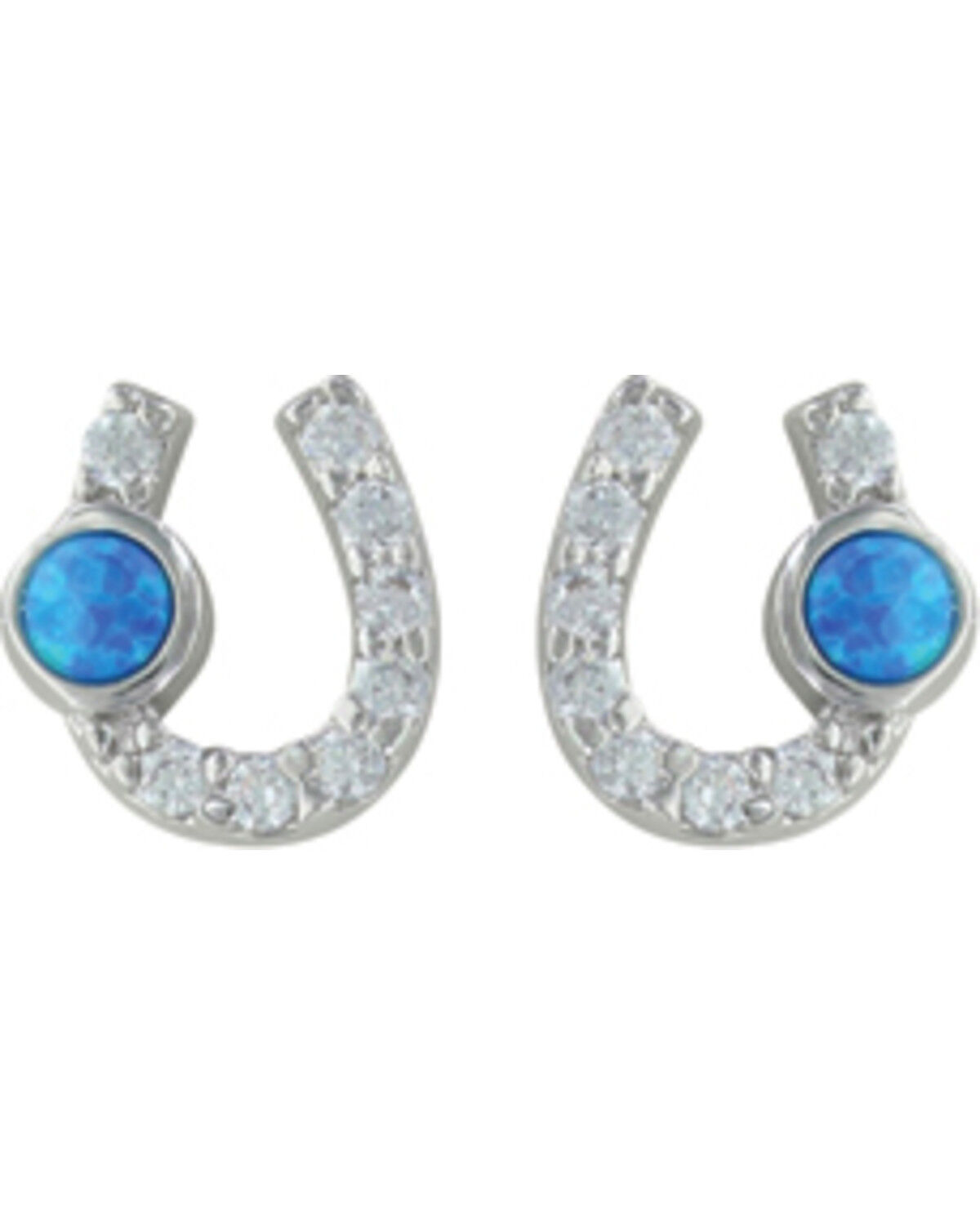 Image #1 - Montana Silversmiths Women's Lightfoot Horseshoe Earrings, Silver, hi-res