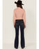 RANK 45 Women's Dark Wash Mid Rise Bootcut Jeans, Medium Wash, hi-res