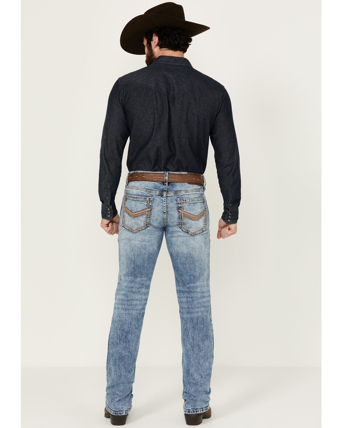 Image #3 - Cody James Men's Clover Leaf Light Wash Slim Straight Stretch Denim Jeans, Blue, hi-res