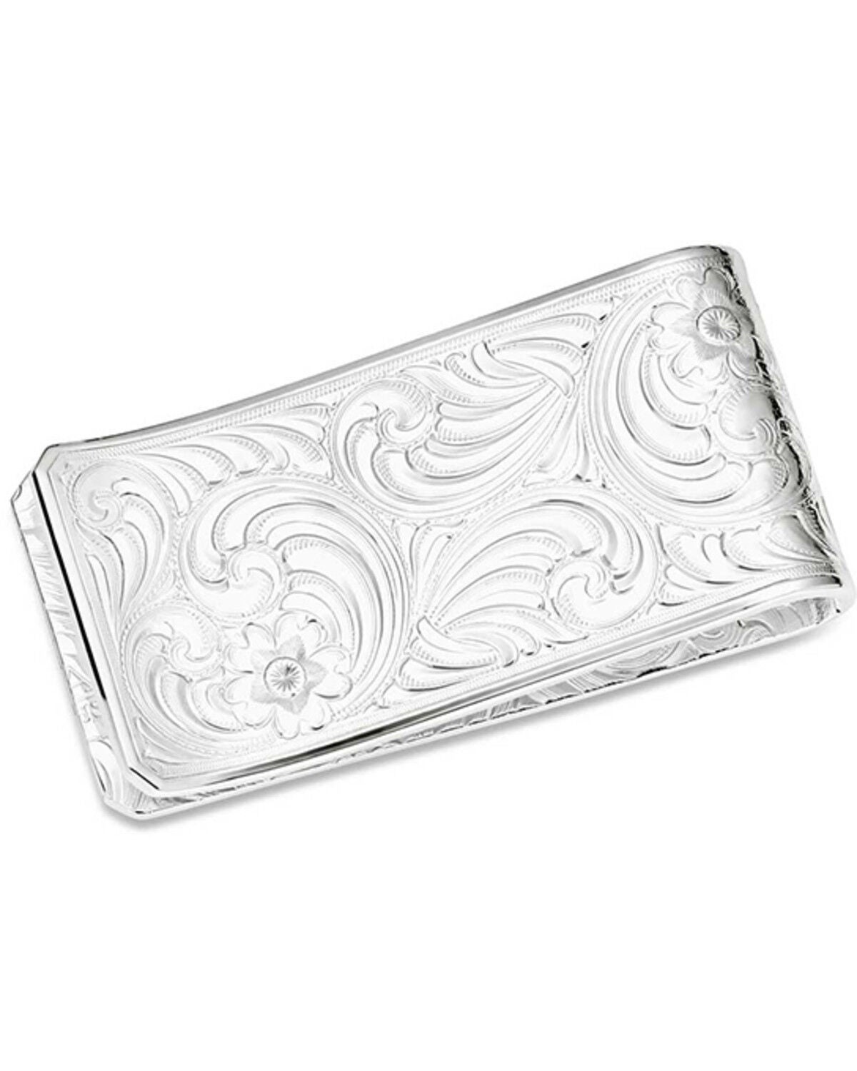 Image #2 - Montana Silversmiths Men's American Flag Money Clip, Silver, hi-res
