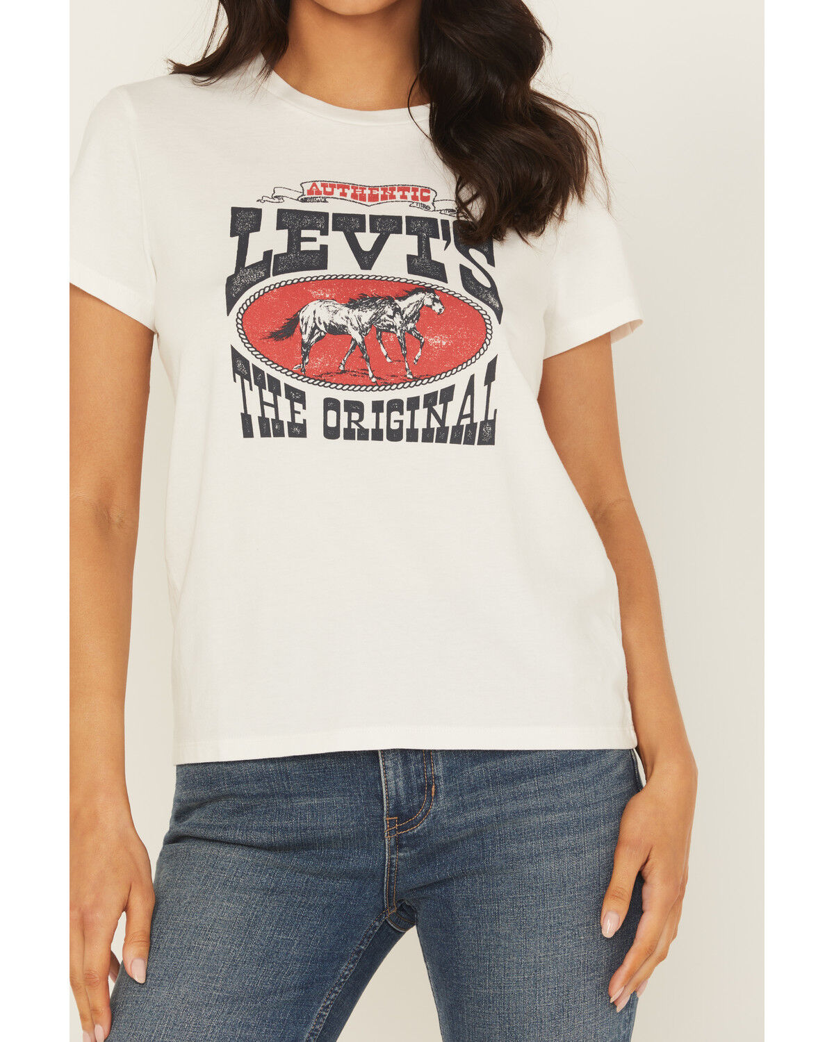 Image #3 - Levi's Women's Horse Short Sleeve Graphic Tee, White, hi-res