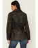 Image #4 - Cripple Creek Women's Antique Studded Fringe Lamb Nappa Snap Blazer, Black, hi-res