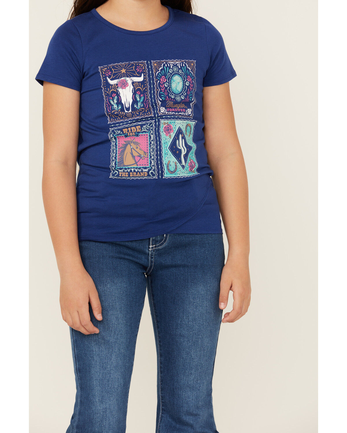 Image #3 - Wrangler Girls' Western Tiles Short Sleeve Graphic Tee, , hi-res