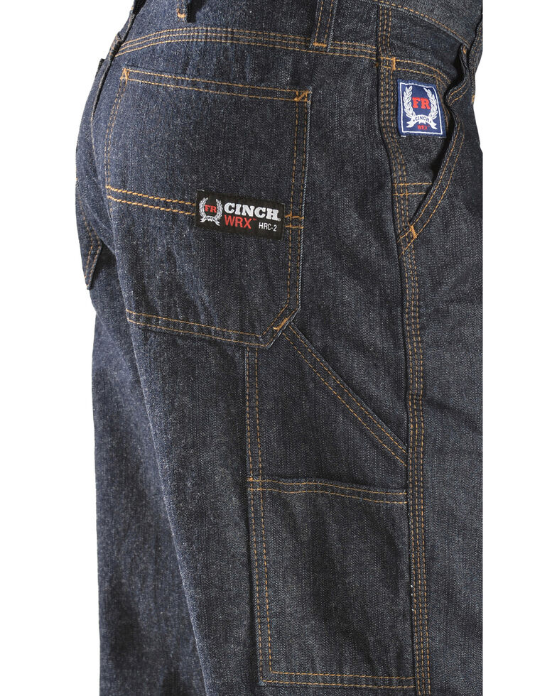 Cinch Men's Blue Label Carpenter WRX Flame Resistant Jeans - 38" Inseam, Dark Rinse, hi-res