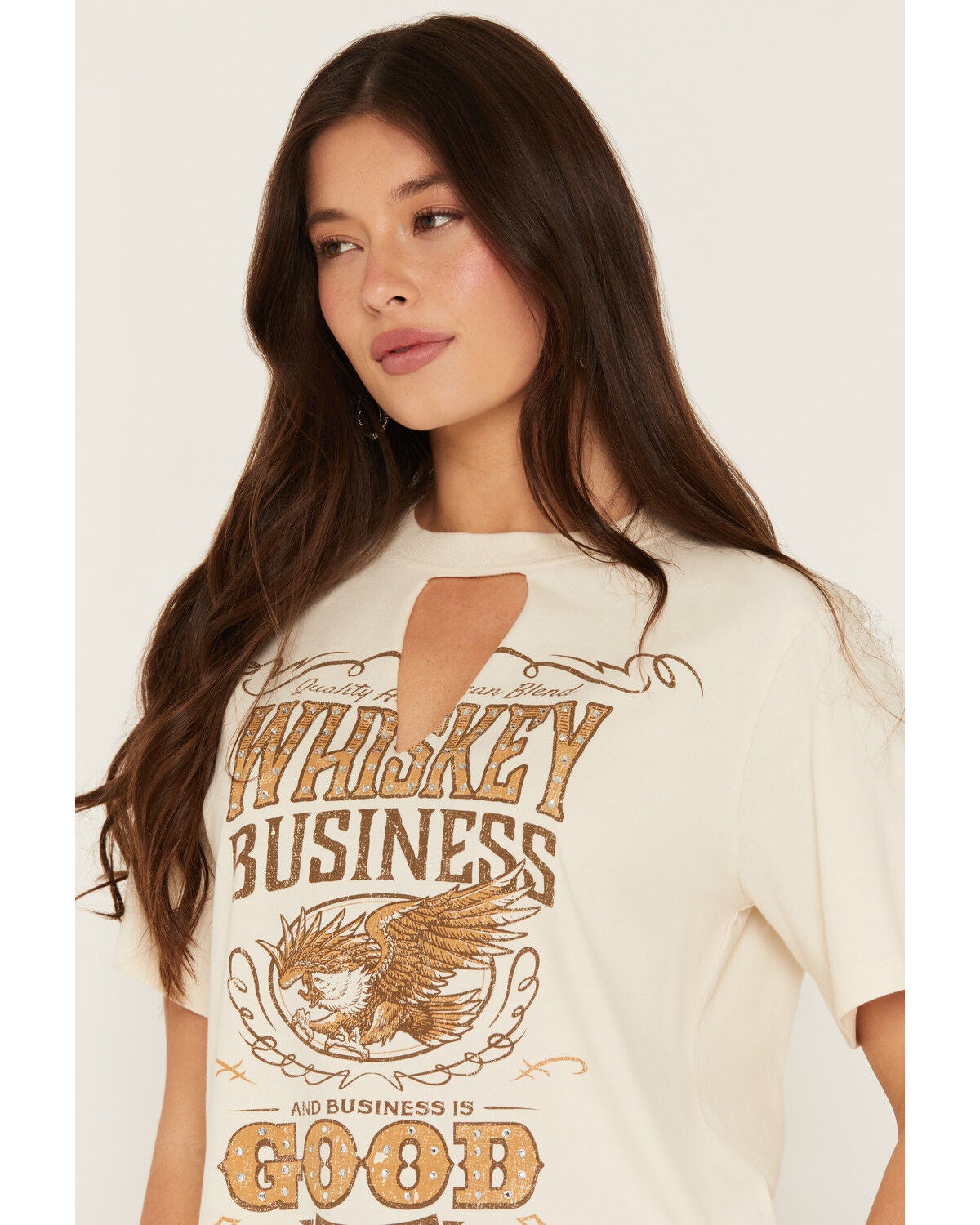 Image #2 - Idyllwind Women's Whiskey Business Short Sleeve Graphic Tee, Ivory, hi-res