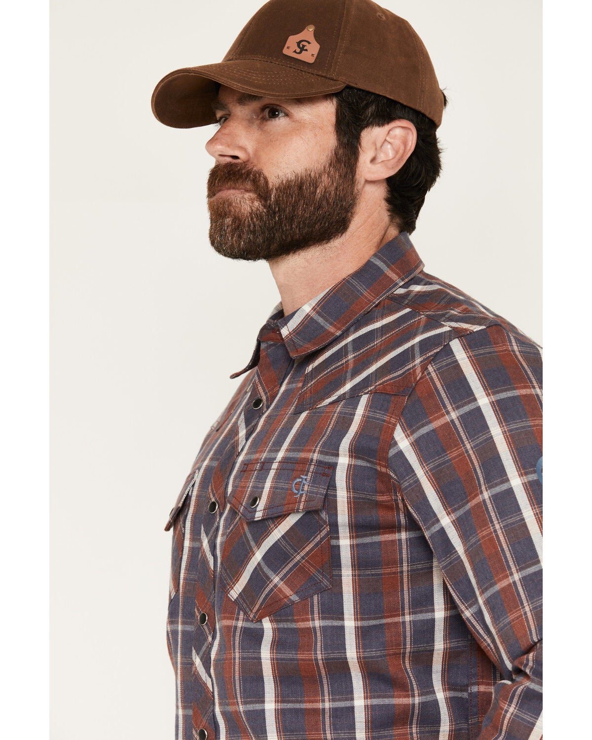 Image #2 - Cody James Men's FR McGregor Plaid Print Long Sleeve Snap Work Shirt, Red, hi-res