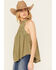 Image #2 - Eyeshadow Women's Battenburg Lace Tank, Olive, hi-res