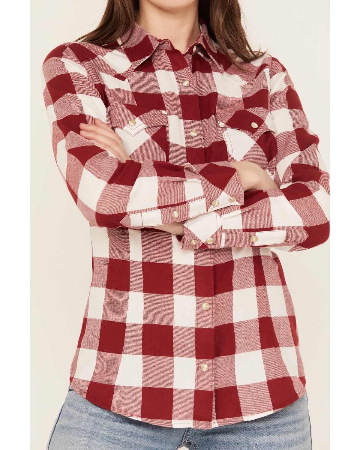 Image #3 - Wrangler Retro Women's Boot Barn Exclusive Long Sleeve Snap Western Flannel Shirt, , hi-res