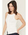 Image #2 - Blue Life Women's Evie Button-Up Pointelle Tank, White, hi-res