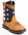 Cody James Toddler Boys' USA Flag Western Boots - Wide Square Toe, Brown, hi-res