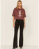 Image #4 - Wrangler Women's Yellowstone Horse Graphic Crop Tee, Burgundy, hi-res
