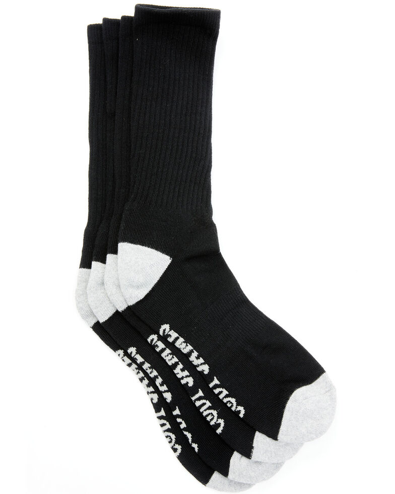 Cody James Men's Black Crew Socks With Moisture Management - 2 Pack, Black, hi-res