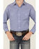 Image #3 - Rough Stock by Panhandle Boys' Striped Long Sleeve Pearl Snap Stretch Western Shirt, Blue, hi-res