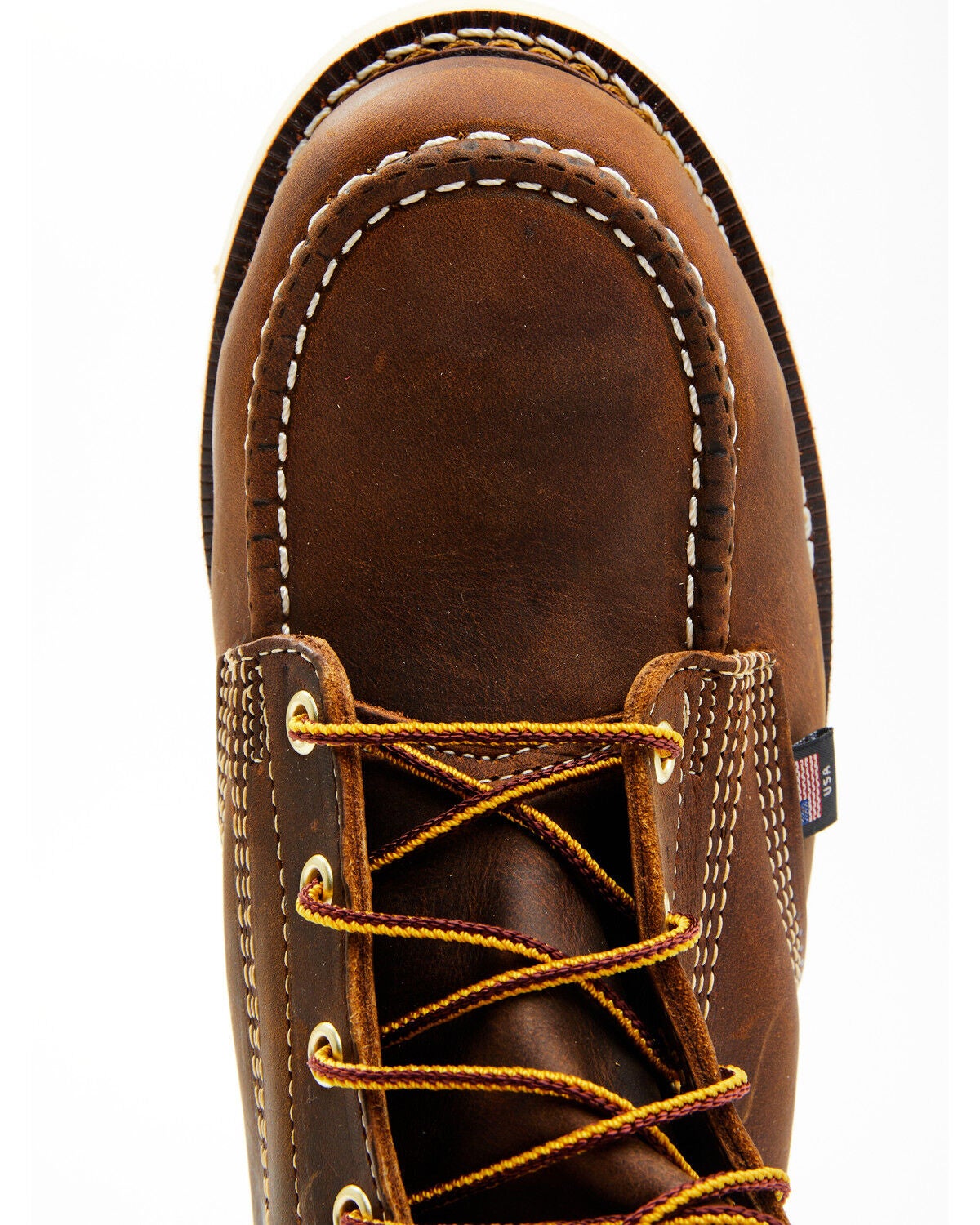 Image #6 - Thorogood Men's 8" American Heritage MAXWear Wedge&trade; Moc Work Boots - Steel Toe, Brown, hi-res
