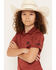 Image #2 - RANK 45&reg; Boys' Heeler Solid Short Sleeve Button-Down Polo Shirt, Brick Red, hi-res