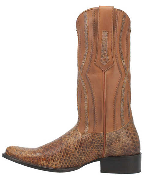 Image #3 - Dingo Men's Ace High Python Snake Print Leather Western Boots - Round Toe, Tan, hi-res