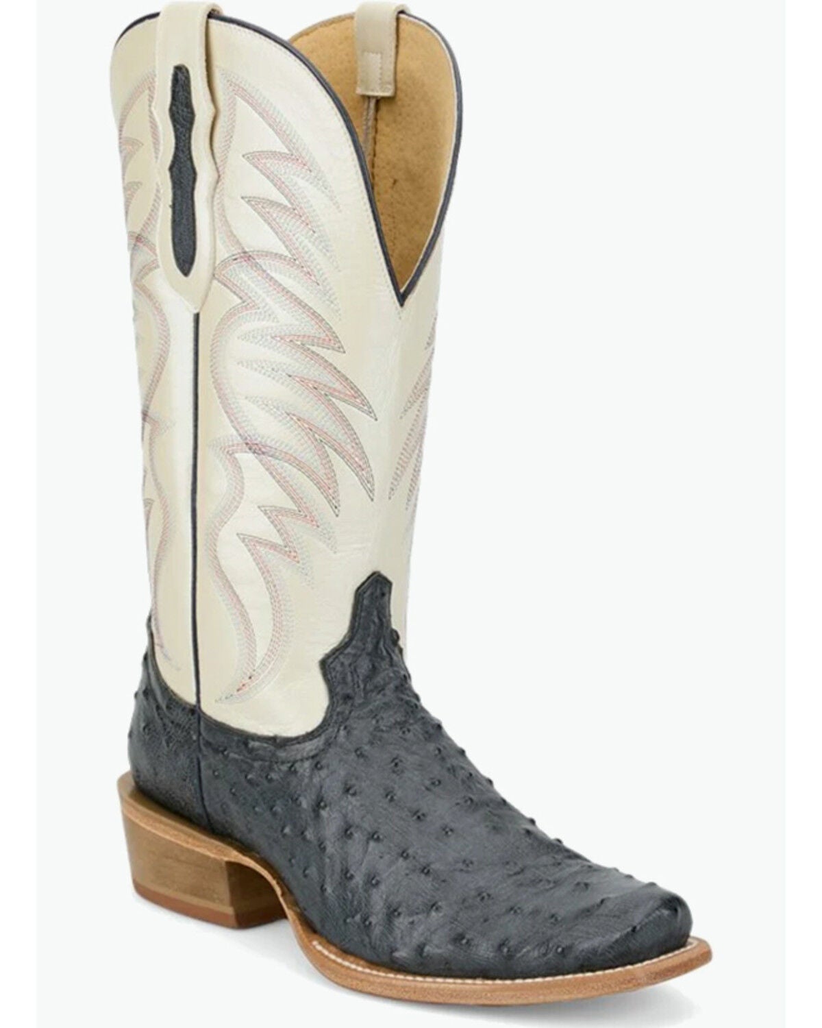 Tony Lama Men's Ranchero Tyler Exotic Ostrich Western Boots - Square Toe, Grey, hi-res