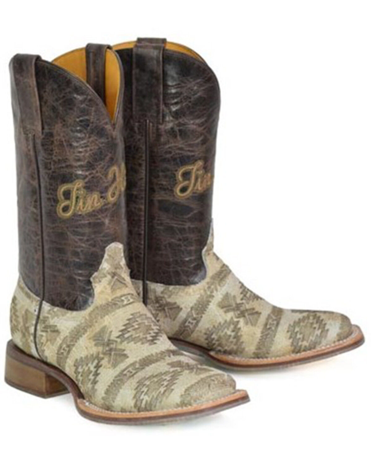 Image #1 - Tin Haul Women's Sign Of The Sun Western Boots - Broad Square Toe, Brown, hi-res