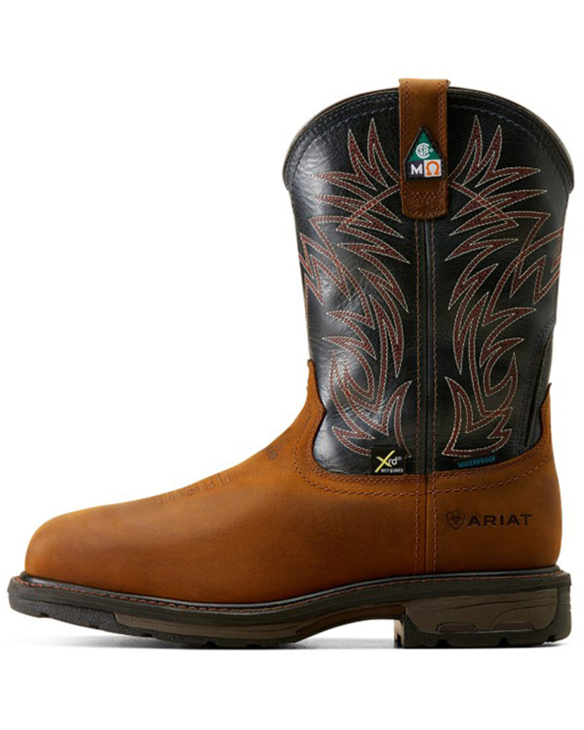 Image #2 - Ariat Men's WorkHog® Met Guard CSA Waterproof Work Boots - Broad Square Toe, Brown, hi-res