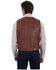 Image #2 - Scully Leatherwear Men's Tailored Vintage Lamb Leather Vest, Brown, hi-res