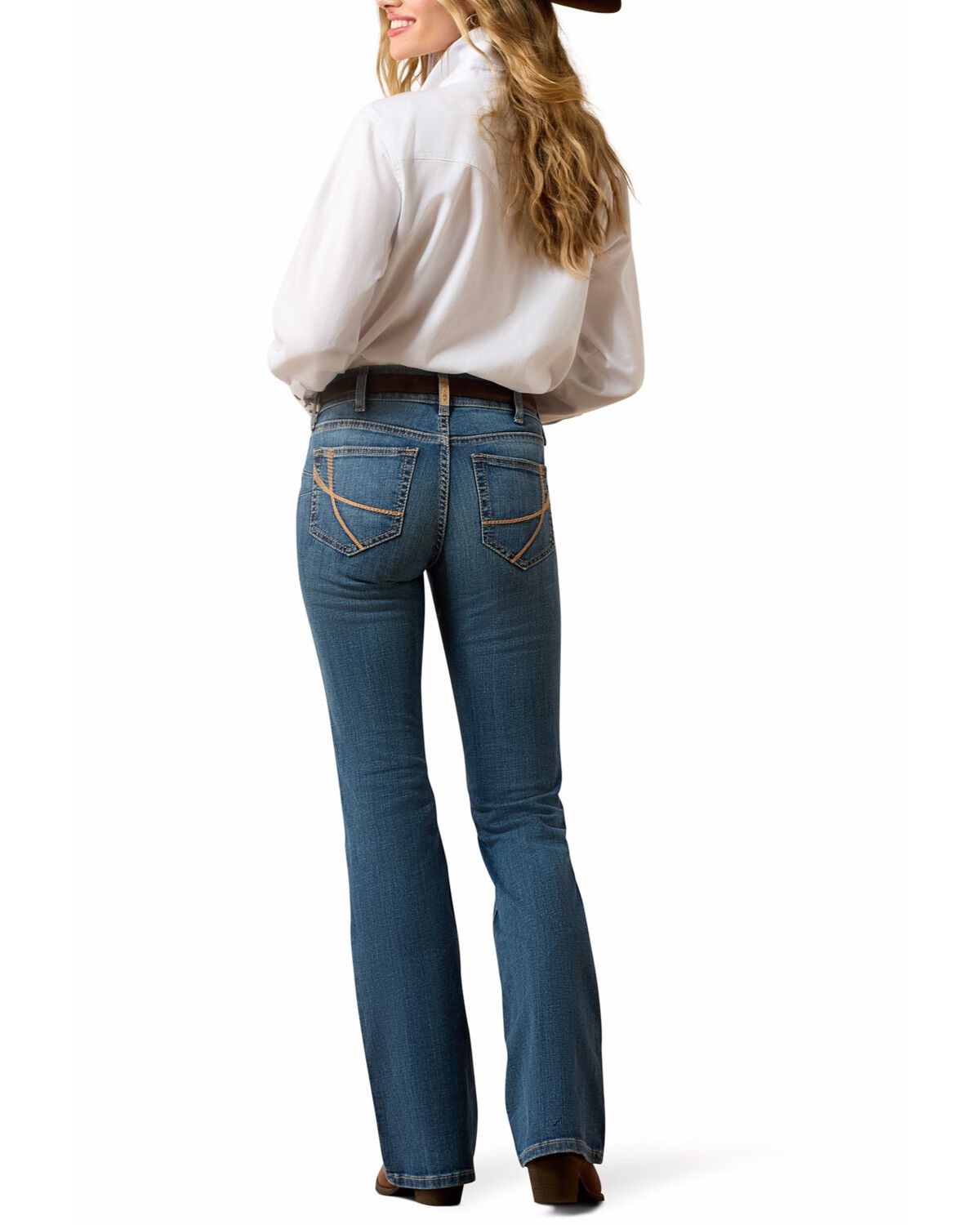 Image #2 - Ariat Women's R.E.A.L. Maggie Medium Wash Perfect Rise Bootcut Stretch Denim Jeans, Medium Wash, hi-res