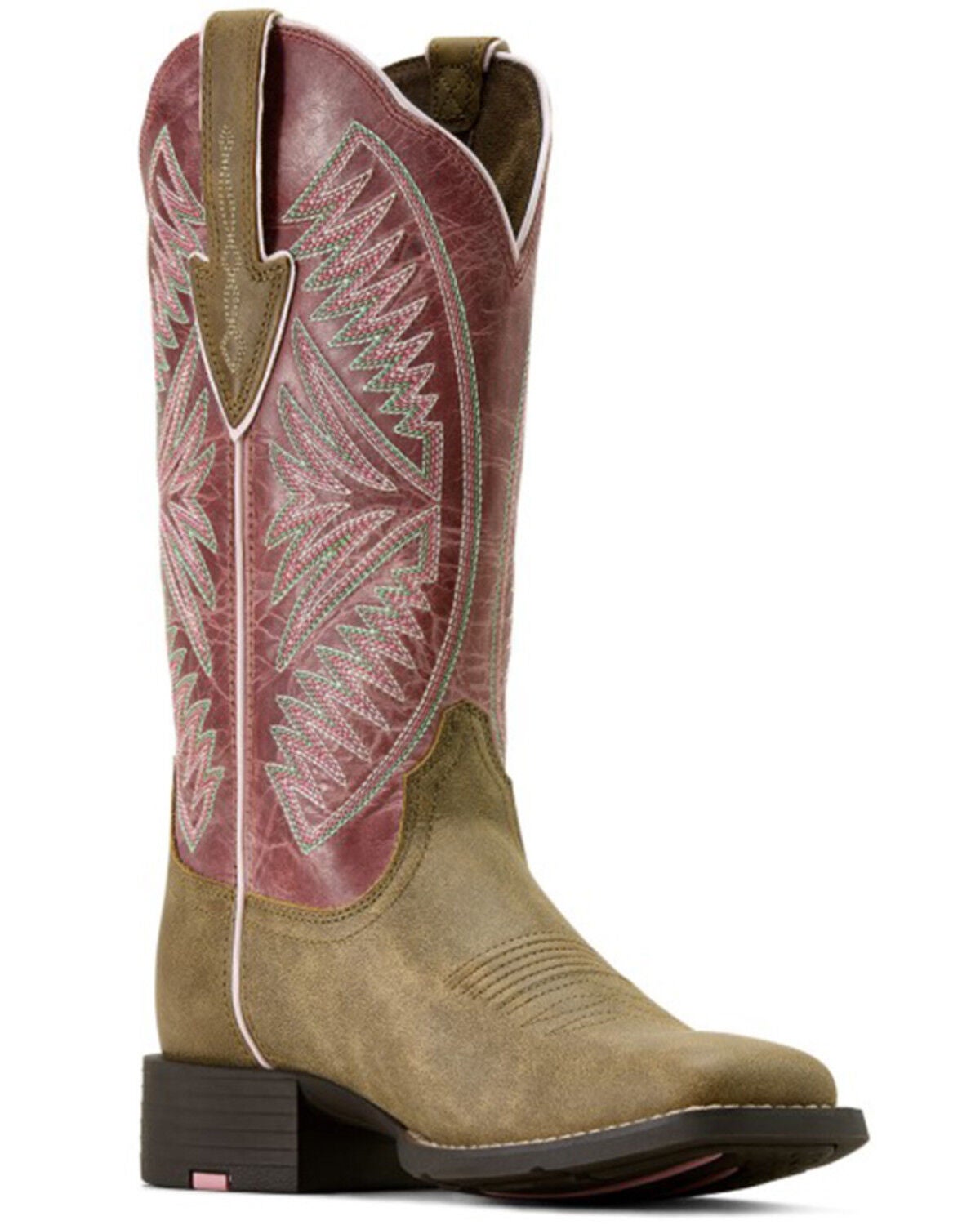 Ariat Women's Round Up Ruidoso Performance Western Boots - Broad Square Toe, Brown, hi-res