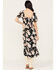 Image #3 - Wild Moss Women's Smocked Front Floral Midi Dress, Black, hi-res