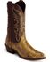Laredo Men's Python Print Western Boots - Pointed Toe, Brown, hi-res