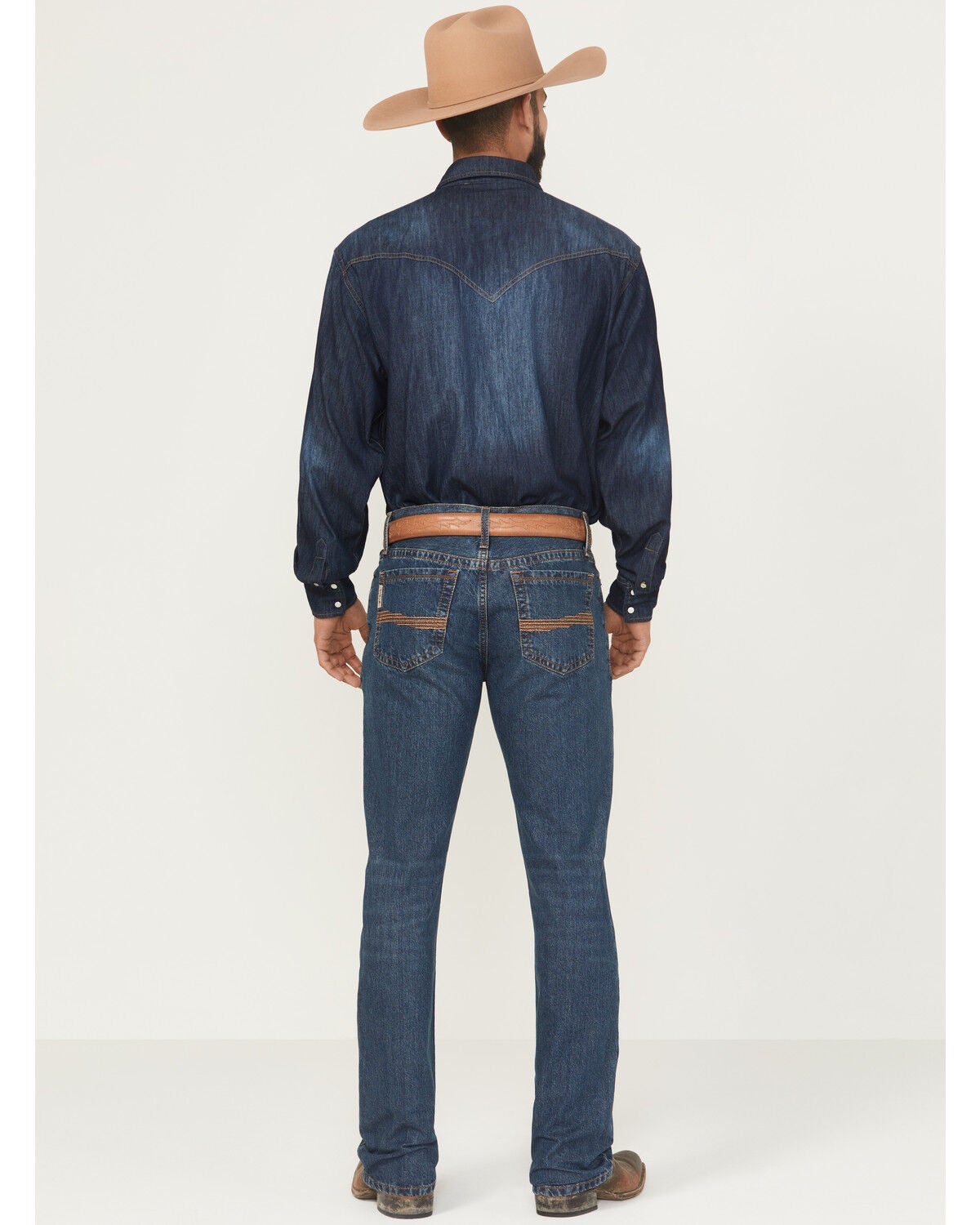 Image #3 - Cinch Men's Ian Dark Wash Slim Bootcut Rigid Denim Jeans, Dark Wash, hi-res