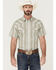 Image #1 - Gibson Men's Cream Southwestern Stripe Short Sleeve Pearl Snap Western Shirt , Cream, hi-res