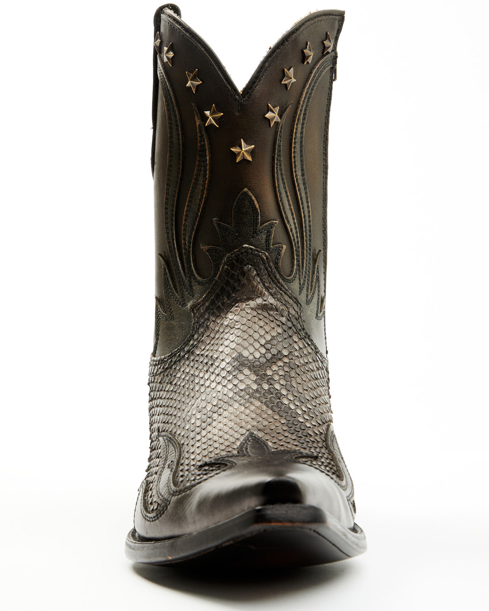 Image #4 - Corral Men's Exotic Python Overlay Short Western Boots - Snip Toe, Natural, hi-res