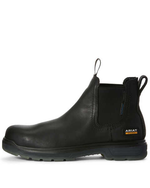 Ariat Men's Turbo Chelsea Waterproof Work Boots - Carbon Toe, Black, hi-res