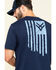  Hawx Men's Navy Vertical Flag Logo Graphic Work T-Shirt , Navy, hi-res