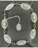Image #2 - Ariat Women's Oval Turquoise Concho Chain Belt, Silver, hi-res