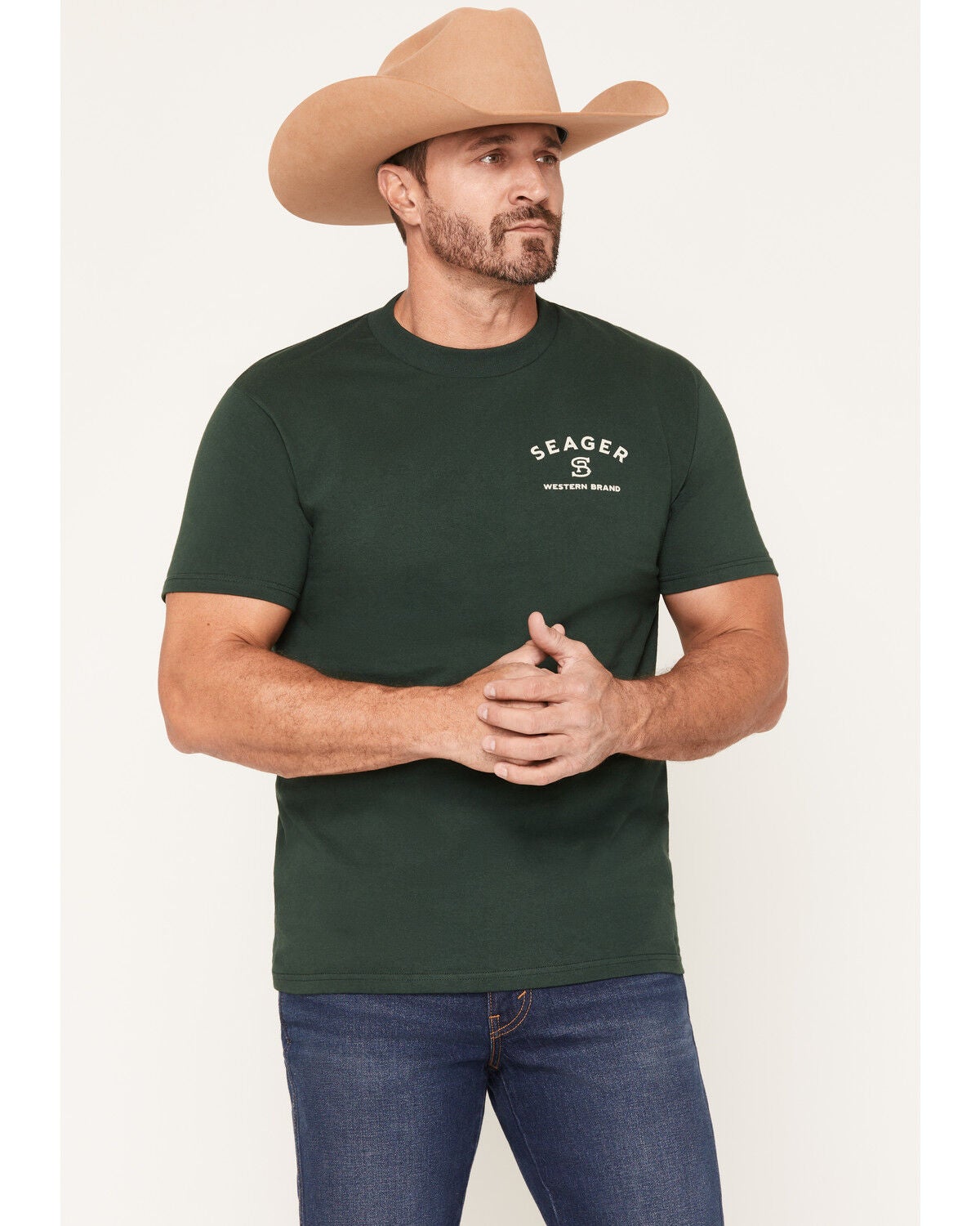 Seager Men's Branded Short Sleeve Graphic T-Shirt, Green, hi-res