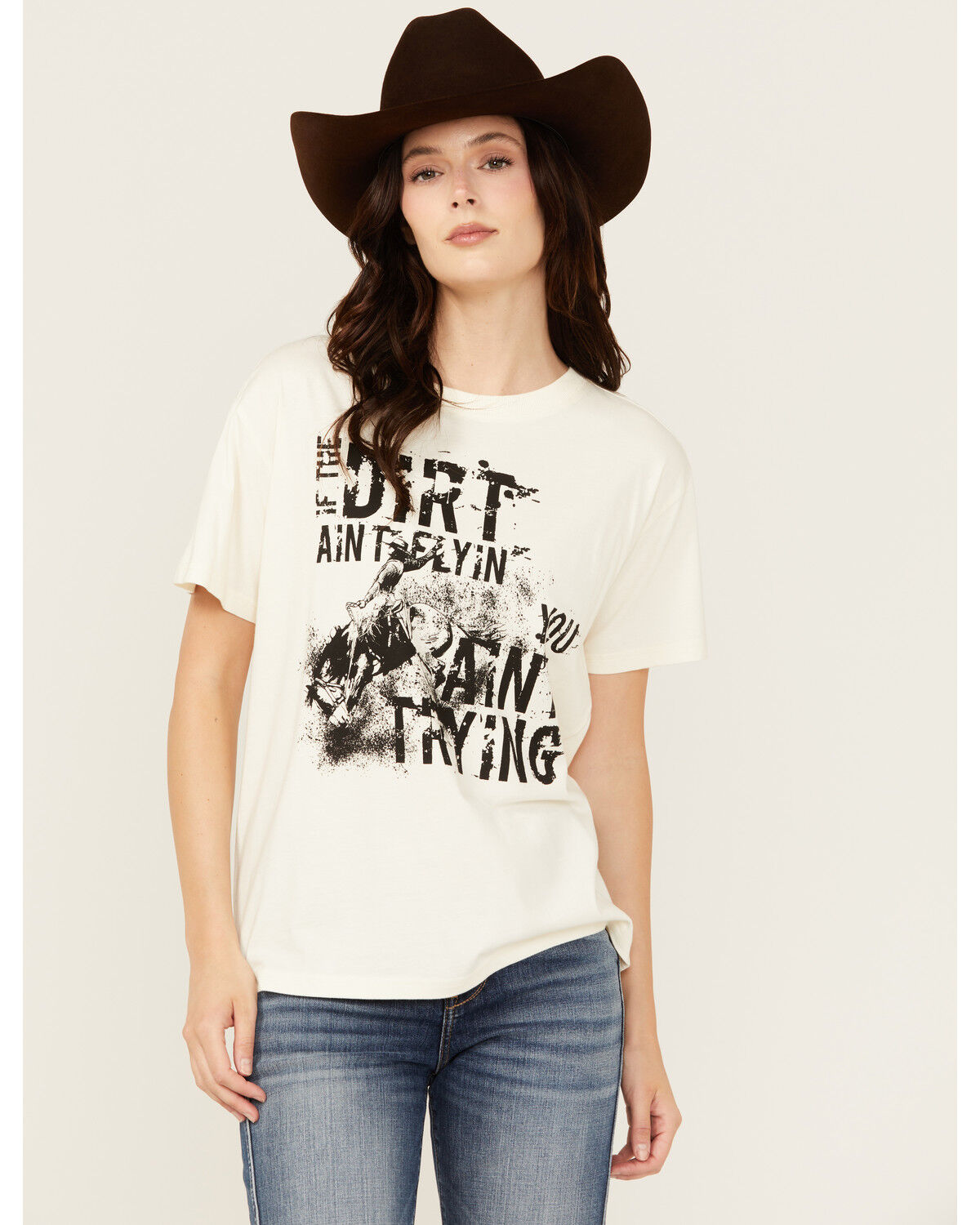 Image #1 - Shyanne Women's Dirt Flying Short Sleeve Graphic Tee, Off White, hi-res